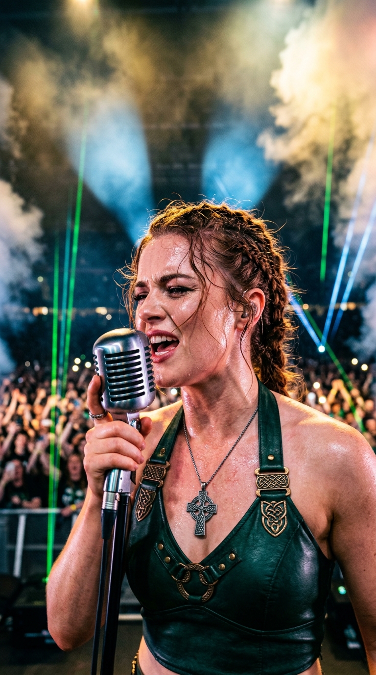 Aoife Kane belting into microphone